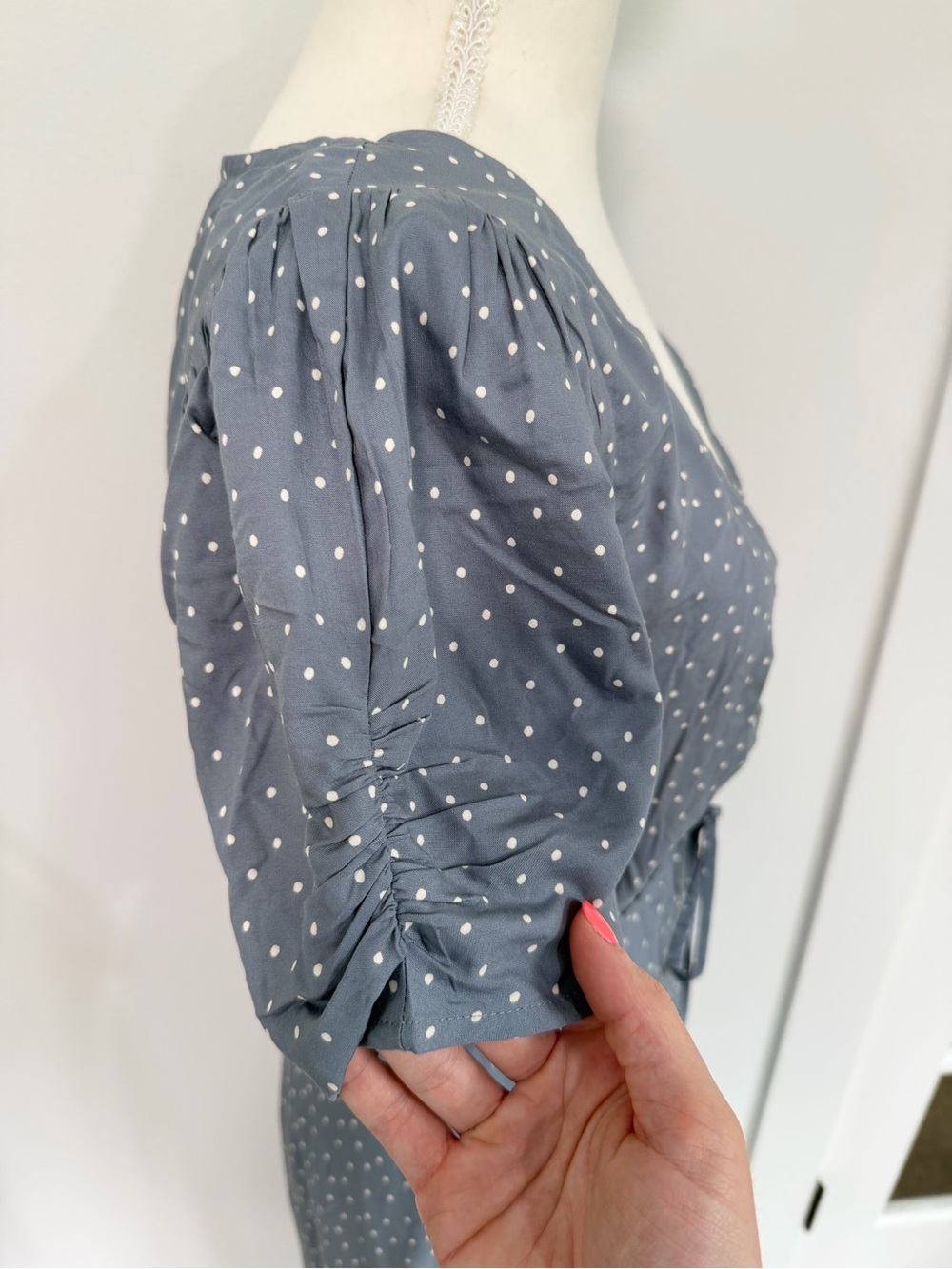 Madewell Leedra Polka Dot Midi Dress Cottagecore Romantic Button Front Size 0 - Picture 7 of 8